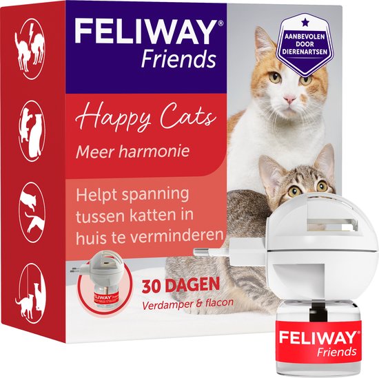 Feliway Friends - Startset - 1 Verdamper met 1 Vulling - 48 ml - Anti-conflict voor Katten