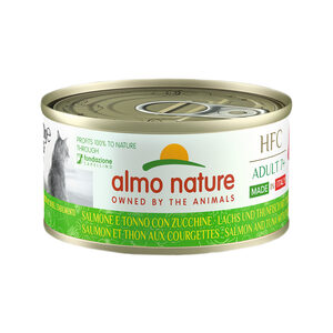 Catfood: Almo Nature HFC Complete Adult 7+ Made in Italy - Blik - Zalm en Tonijn met Courgette