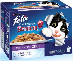 Catfood: Felix Multipack Pouch Senior Elke Dag Feest
