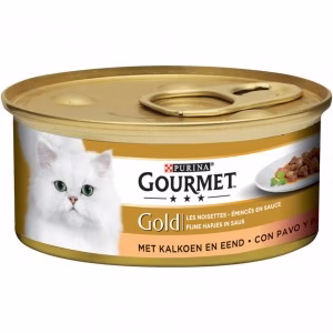 Catfood: Gourmet Gold Fijne Hapjes in Saus  - Kalkoen&Eend
