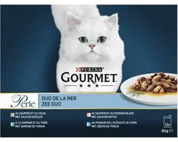 Catfood: Gourmet Perle Zee Duo - Zalm Sardines Zeevis