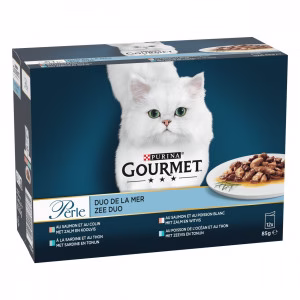 Catfood: Gourmet Perle Zee Duo - Zalm Sardines Zeevis 