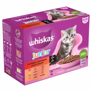 Catfood: Whiskas Junior Classic Selectie in Saus Multipack