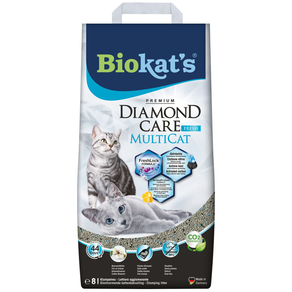 Kattenbakvulling: 2x Biokat's Kattenbakvulling Diamond Care MultiCat Fresh