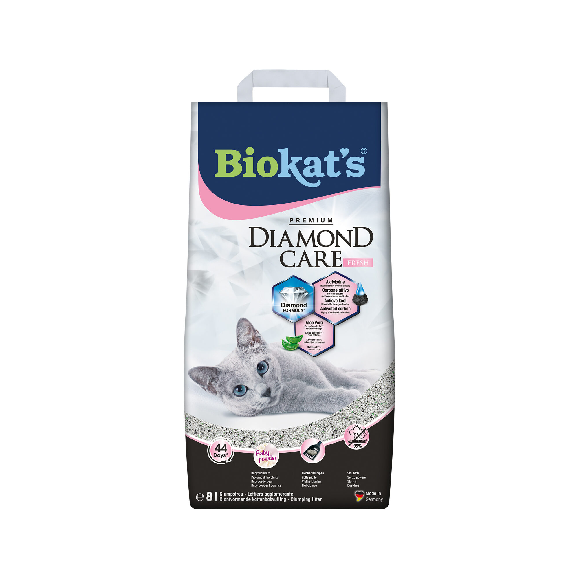 Kattenbakvulling: Biokat's Diamond Care - Fresh - 8 Liter