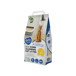 Kattenbakvulling: Duvo+ Eco maïs klontvormende kattenbakvulling - 3,5kg /
