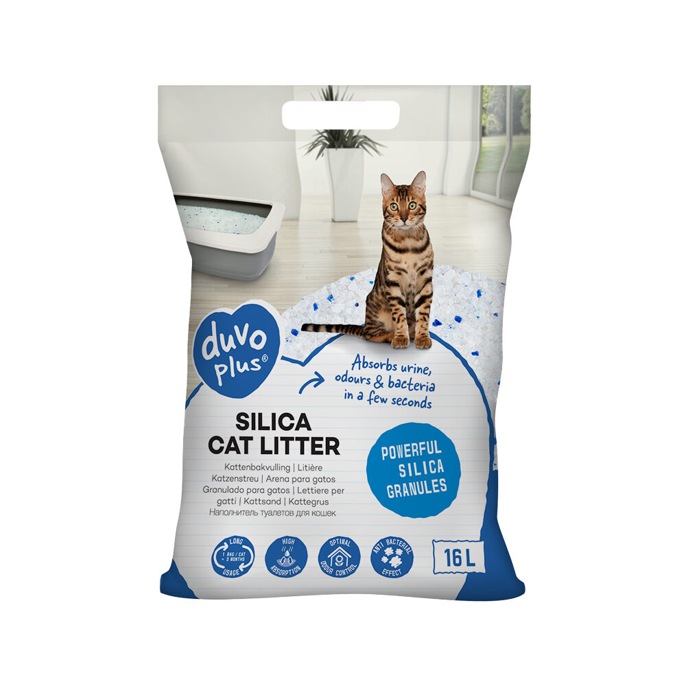 Kattenbakvulling: Duvo+ Premium Silica Kattenbakvulling - 16 liter
