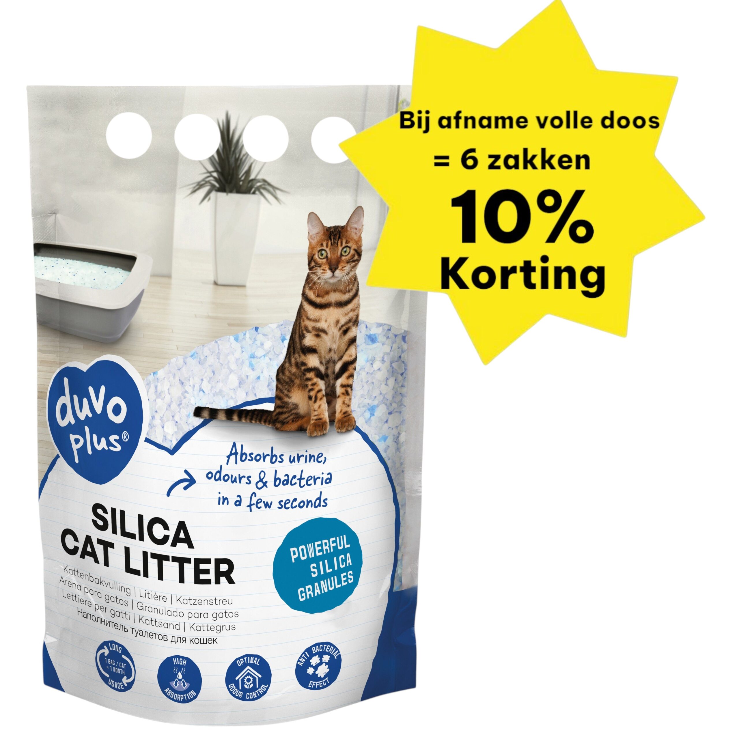 Kattenbakvulling: Duvo+ Premium Silica Kattenbakvulling - 5 liter