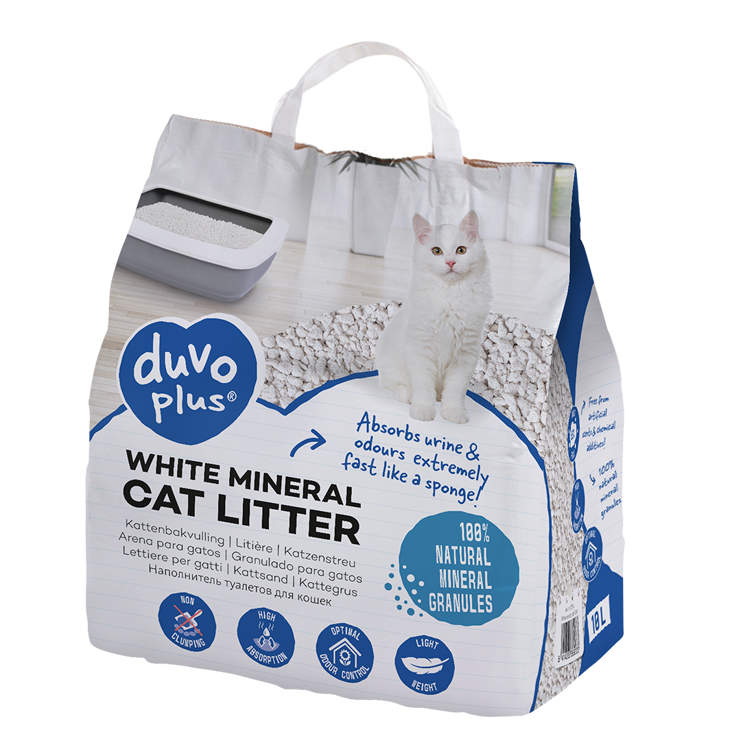 Kattenbakvulling: Duvo+ White mineral kattenbakvulling