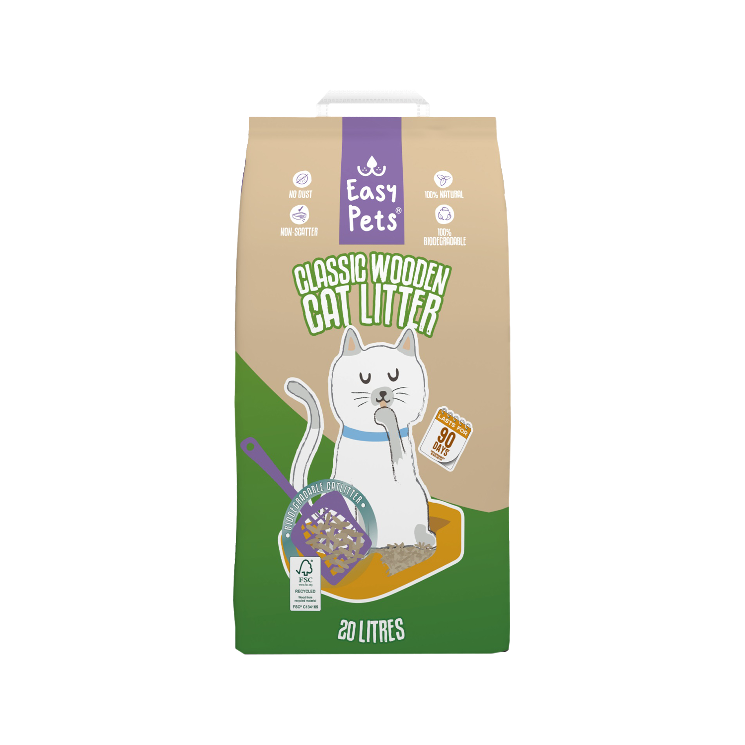 Kattenbakvulling: Easypets Classic Houtkorrels Kattenbakvulling - 20 liter