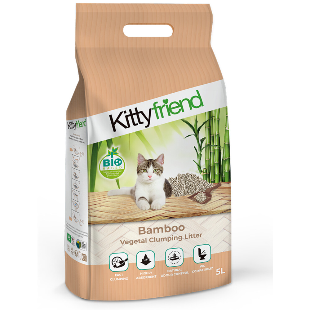 Kattenbakvulling: Kitty Friend Kattenbakvulling Vegetal Bamboo Clumping Litter