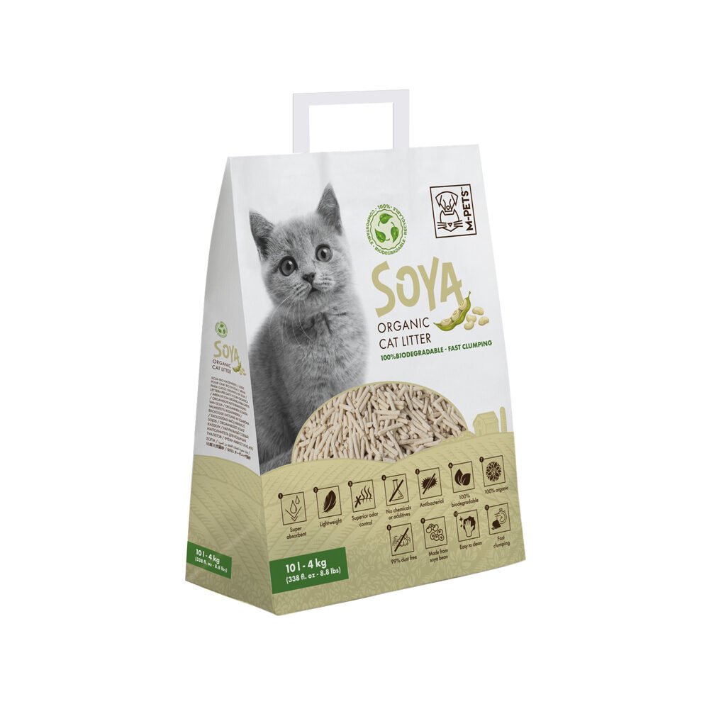 Kattenbakvulling: M-PETS - Soya Kattenbakvulling - 4 kg - 10 L - Thee Geur