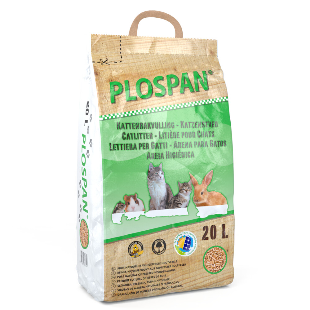 Kattenbakvulling: Plospan Kattenbak Houtkorrel