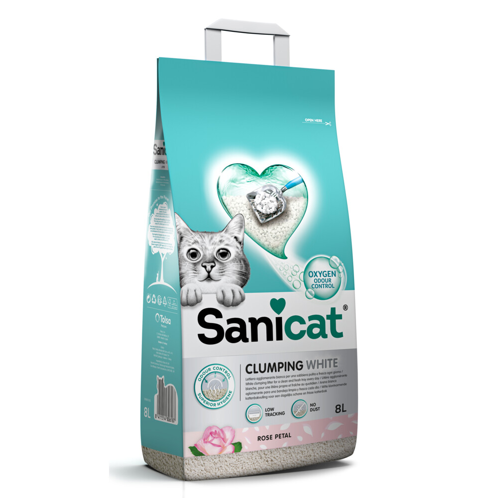 Kattenbakvulling: Sanicat Clumping White Rose Petal