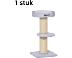 1 stuk - Krabpaal - Draagvermogen 30 kg - met krabpalen en platform - sisalmateriaal - lichtblauw - 45x45x91 cm