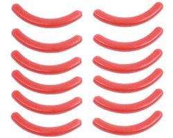 12 stuks dames verwisselbare flexibele wimpers krulspelden rubber navulkussen rood
