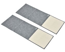 2-delige kattenkrabmat van sisal beschermt bank fauteuil en stoel afmetingen 130 x 45 x 0.3 cm grijs Dierenbenodigdheden