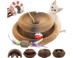 2-in-1 Magic Organ with Bubbles Collapsible Interactive Cat Toy Cardboard Scratching Board Self-Occupation Durable Recyclable Cat Accessories