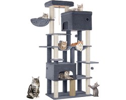 200 cm Grote Kattenboom XXL - Krabpalen met Hangmatten en Sisal