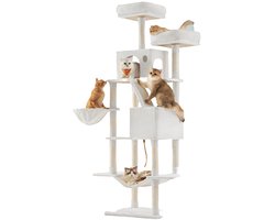 206 cm Hoge krassende boom - Cat klimtoren - krasmeubilair - 13 pilaren - houten spaanbord - 60 cm x 50 cm x 206 cm