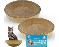 2pcs Round 2-in-1 Small Cardboard Cat Bed and Scratching Board 30cm Scratching Board Cat Scratcher for Cats Pad