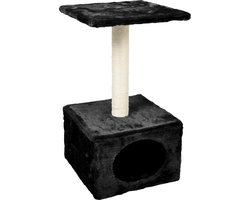 30 x 30 x 55 cm krabpaal - amethist met zwarte pluche