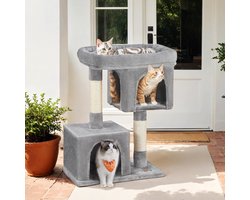 Krabpaal: 84 cm hoge krabpaal, krabpaal voor grote katten, groot uitkijkplatform