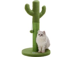 ACAZA Krabpaal - Krabpaal voor Grote Katten - 75 cm - Groen - Kattenpaal - Krabpaal voor Katten - Kattenkrabpaal - Krabpalen - Krabpaal Cactus