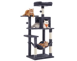 ACAZA Krabpaal - Krabpaal voor Grote Katten - Krabpaal voor Katten - 143 cm - Donkergrijs - Kattenkrabpaal - Kattenboom - Krabpalen - Kattenhuis