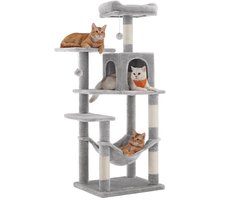 ACAZA Krabpaal - Krabpaal voor Grote Katten - Krabpaal voor Katten - 143 cm - Lichtgrijs - Kattenkrabpaal - Kattenboom - Krabpalen - Kattenhuis