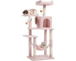 ACAZA Krabpaal - Krabpaal voor Grote Katten - Krabpaal voor Katten - 143 cm - Roze - Kattenkrabpaal - Kattenboom - Krabpalen - Kattenhuis