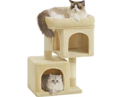 ACAZA Krabpaal - Krabpaal voor Katten - Beige - 65 cm hoog - Kattenkrabpaal - Kattenhuis - Krabpalen