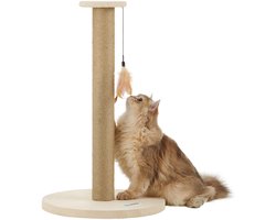 Krabpaal: ACAZA Krabpaal - Krabpaal voor Katten - Kattenkrabpaal - 64 cm - Beige - Kattenpaal - Krabpalen