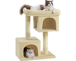 ACAZA Krabpaal - Krabpaal voor katten - Kattenpaal - 84 cm - Beige - Kattenhuis - Krabpalen - Kattenkrabpaal