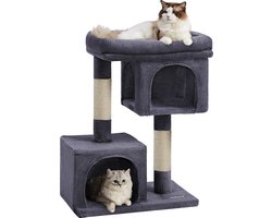 ACAZA Krabpaal - Krabpaal voor katten - Kattenpaal - 84 cm - Donkergrijs - Kattenkrabpaal - Kattenhuis - Krabpalen