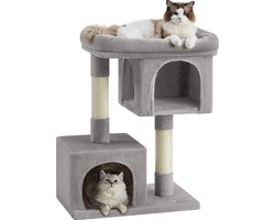 ACAZA Krabpaal - Krabpaal voor katten - Kattenpaal - 84 cm - Lichtgrijs - Kattenhuis - Krabpalen - Kattenkrabpaal