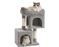 ACAZA Krabpaal - Krabpaal voor Katten - Lichtgrijs - 65 cm hoog - Kattenhuis - Krabpalen - Kattenkrabpaal