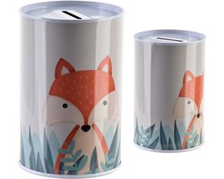 Adi Serie - Metalen Spaarpot - 8x8x12,5 cm - Elegant - Functioneel