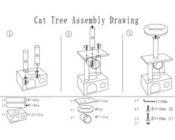 Adori Krabpaal Ivy - Krabpalen - 50x35x116 cm Grijs