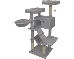 Adori Krabpaal Lizzy - Krabmeubel - 49x49x135 cm Lichtgrijs Wit