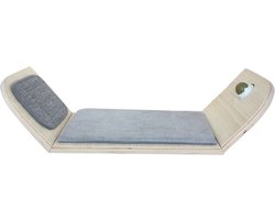 All For Paws Skywalk - Scratcher Lounge Bed With Catnip Ball - Wandkrabpaal - 40x9x29 cm Grijs
