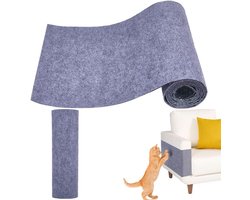 Allecto- Kat Scratch Mat - Katten Klauwen Krassen - Pads - Grijs - Trimmable - DIY Klimkatten - Scratch Mat Bank Protector - Huisdier Klauwen - Meubelbank - 15,75 × 78,74 × 0,12 inch - Geschikt voor Katten - Grijs