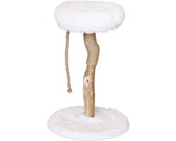 Animal Boulevard Cat Tree Alaska - Krabpaal Met Mand - Wit Plush - 50x50x80 cm