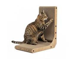 Krabpaal: Animal Oasis – krabpaal voor katten – krabplank karton en krabmat – krabpaal hout – 48 cm
