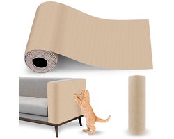 Anti-krabmat voor de bank - krabpaal - krabpaal voor katten - bankhoes - zelfklevende krabmat voor katten - knipbaar en repareerbaar - kaki - vilt - 40*200*0,4 cm