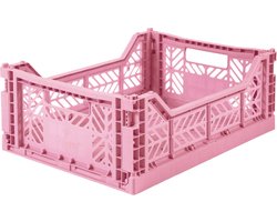 AyKasa Folding Crate Midi Box - Baby Pink