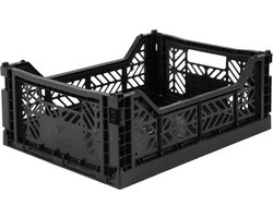 AyKasa Folding Crate Midi Box - Black