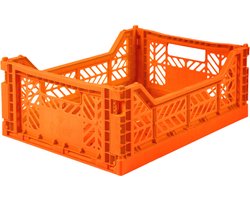 AyKasa Folding Crate Midi Box - Orange Oranje