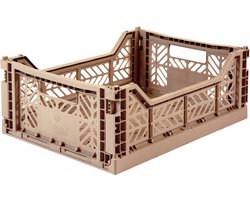 AyKasa Folding Crate Midi Box - Warm Taupe