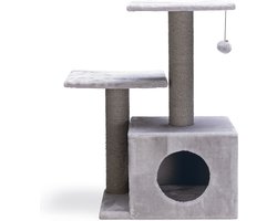 Beeztees Krabmeubel Serpa Fien - Krabpaal - Grijs - 45x34x70 cm